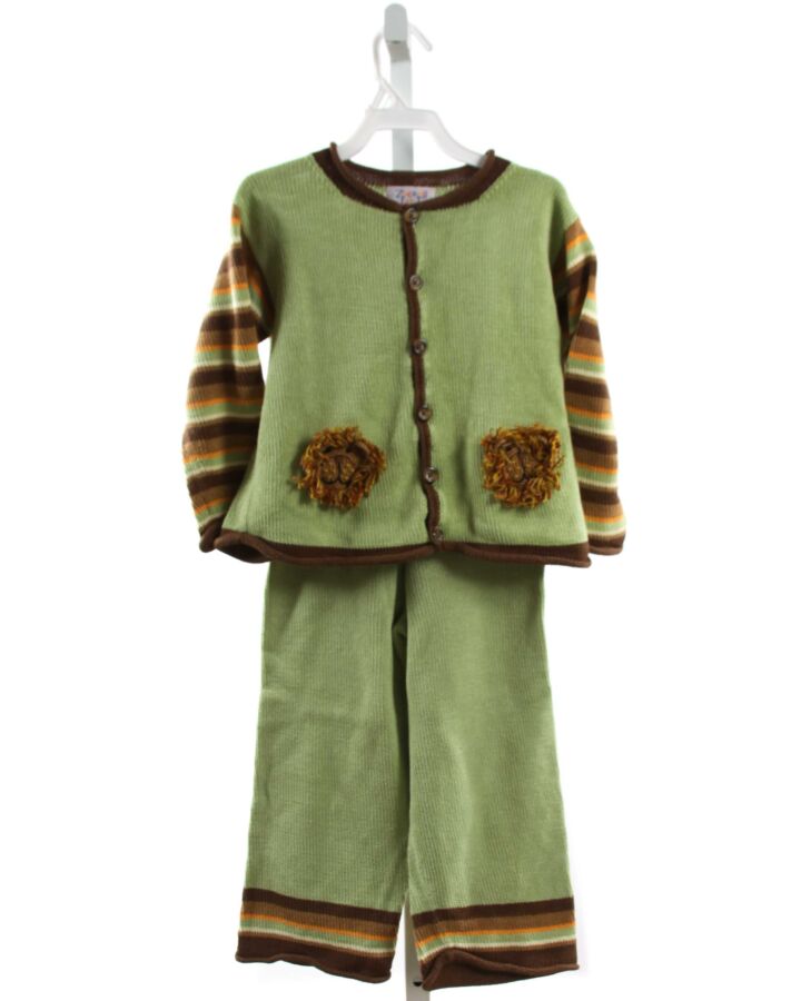 ZACKALI 4 KIDS  GREEN   APPLIQUED 2-PIECE OUTFIT