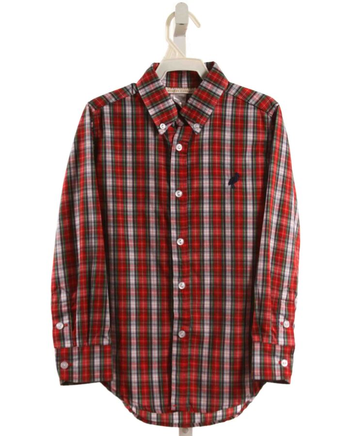 THE BEAUFORT BONNET COMPANY  RED  PLAID  DRESS SHIRT