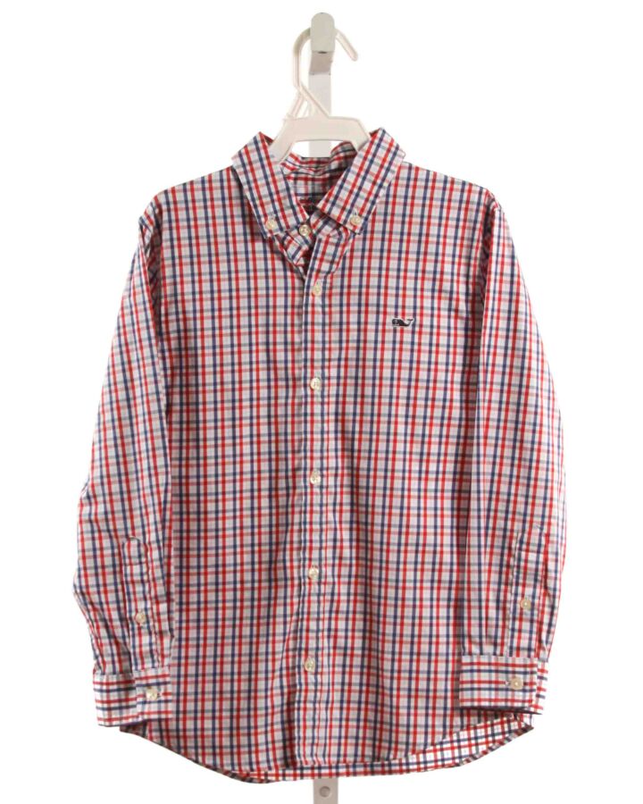 VINEYARD VINES  RED  PLAID  DRESS SHIRT