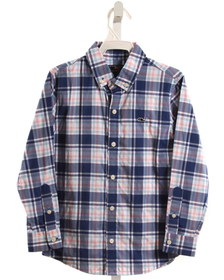VINEYARD VINES  NAVY  PLAID  DRESS SHIRT