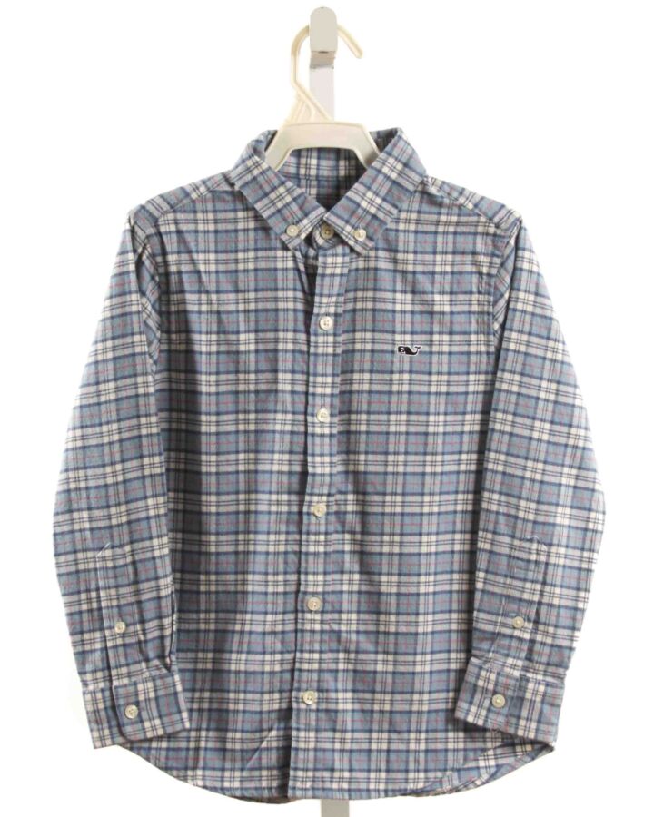 VINEYARD VINES  LT BLUE FLANNEL PLAID  DRESS SHIRT