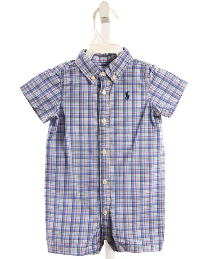 RALPH LAUREN  LT BLUE  PLAID  SHORTALL