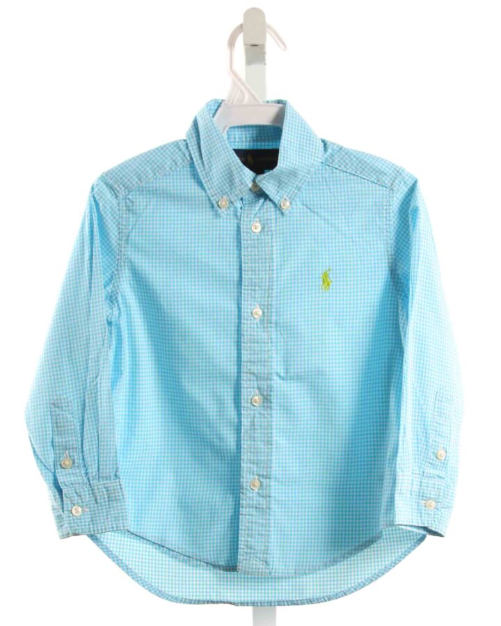 RALPH LAUREN  LT BLUE  GINGHAM  DRESS SHIRT