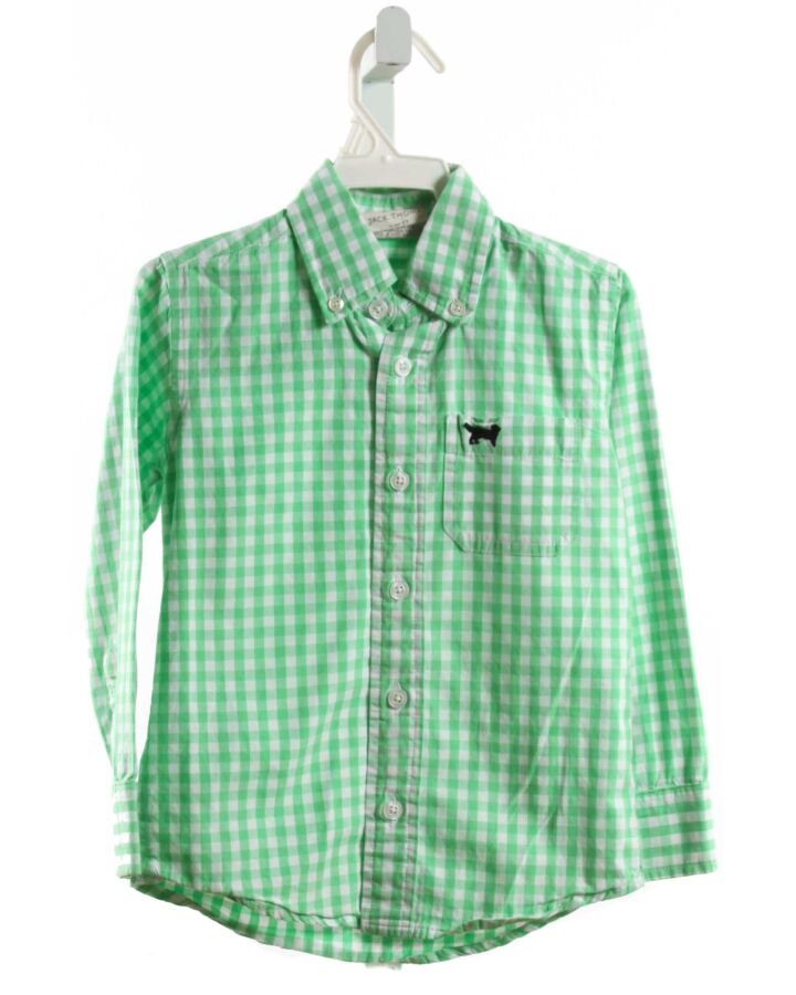 JACK THOMAS  GREEN  GINGHAM  DRESS SHIRT