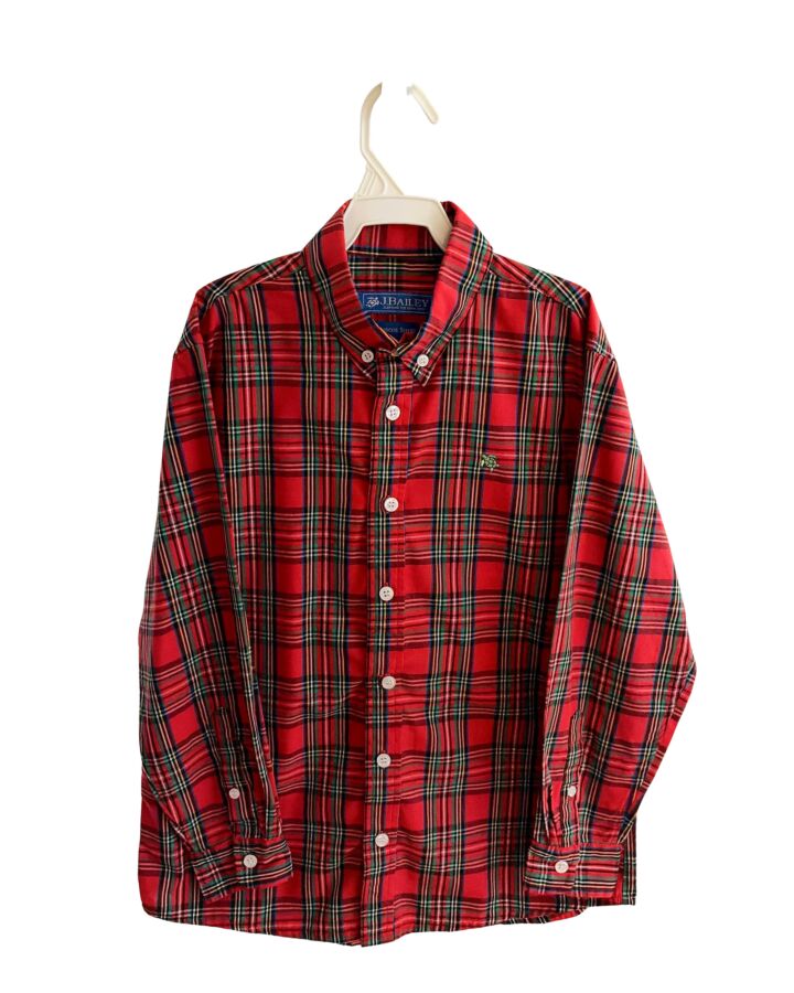 J. BAILEY  RED  PLAID  DRESS SHIRT