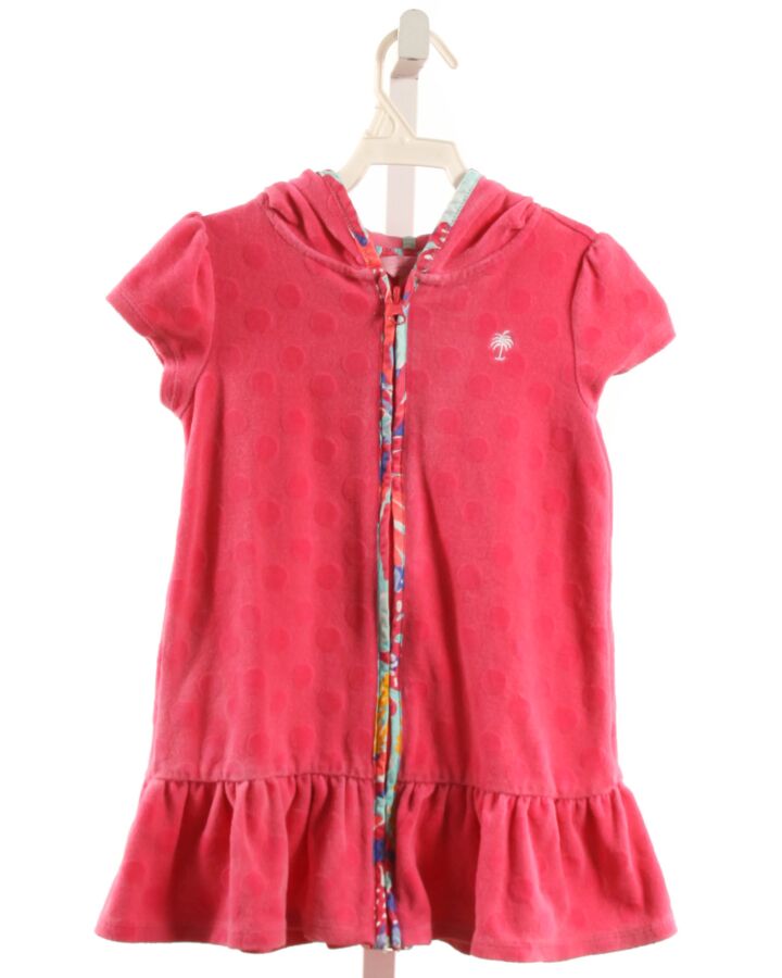 LILLY PULITZER  HOT PINK TERRY CLOTH POLKA DOT  COVER UP