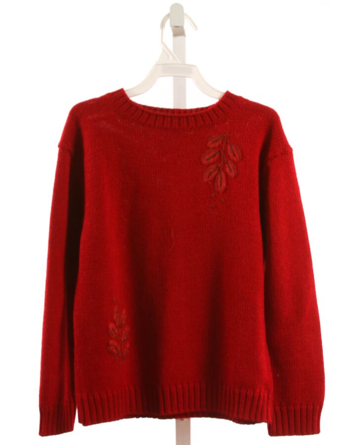 JACADI  RED WOOL  EMBROIDERED SWEATER