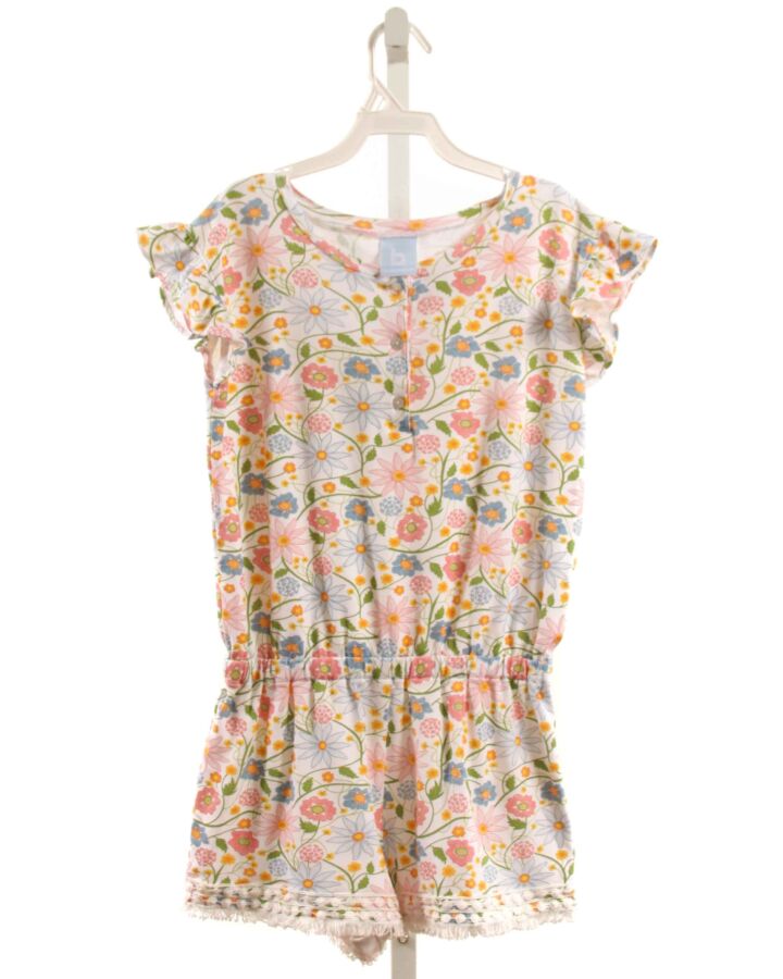 BELLA BLISS  WHITE  FLORAL  KNIT ROMPER
