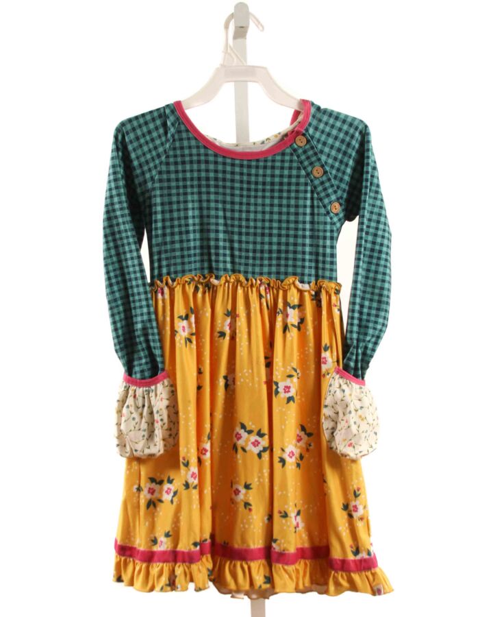 CHEEKY PLUM  YELLOW  FLORAL  KNIT DRESS