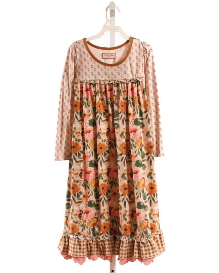 CHEEKY PLUM  MULTI-COLOR  FLORAL  LOUNGEWEAR WITH EYELET TRIM