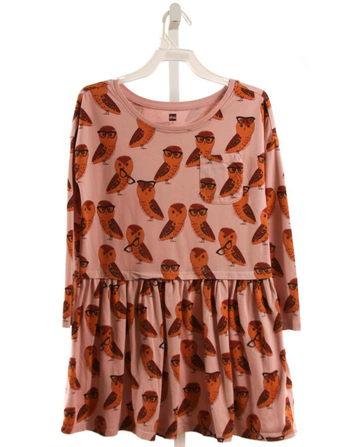 TEA  PINK   PRINTED DESIGN KNIT DRESS
