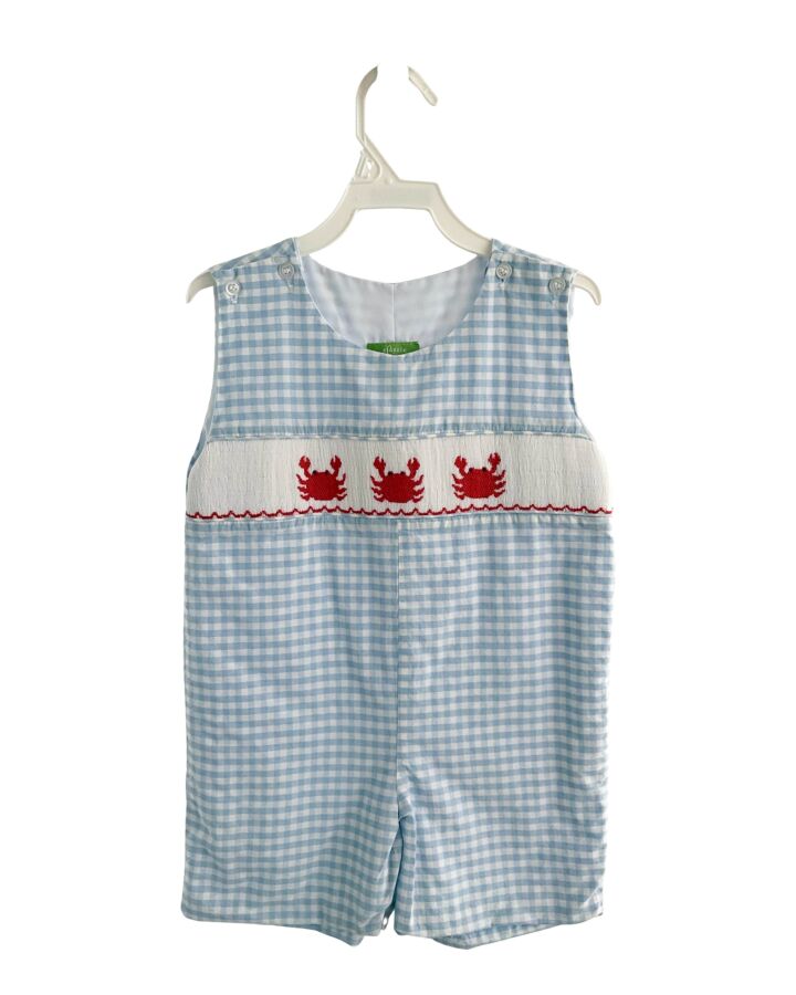 CLASSIC WHIMSY  LT BLUE  GINGHAM SMOCKED JON JON