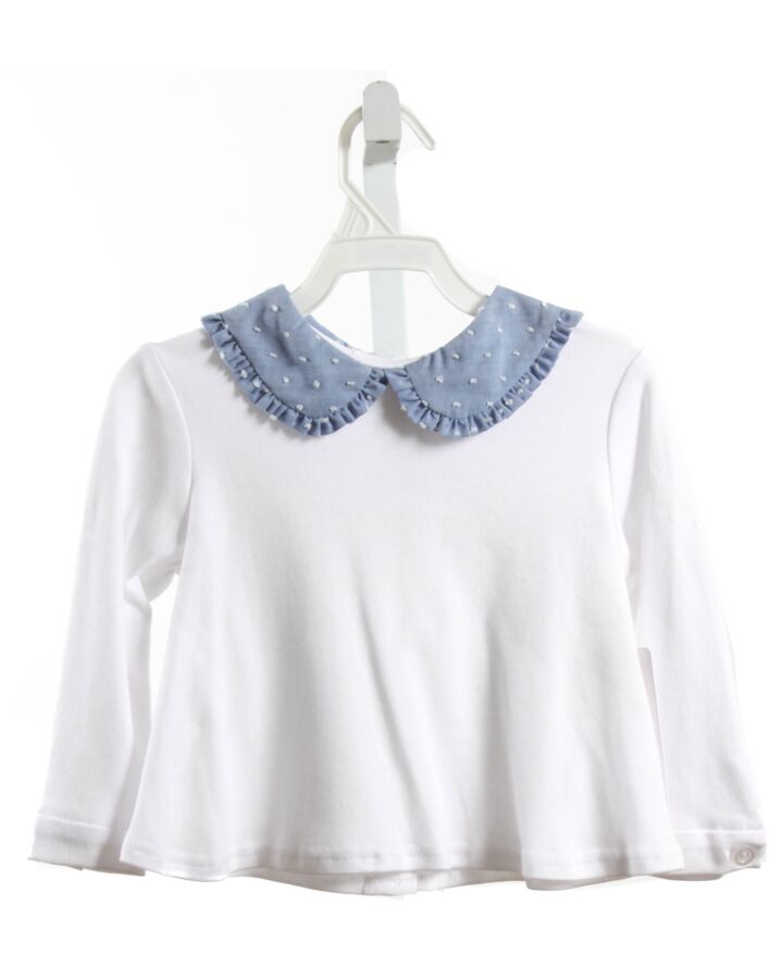 HANNAH KATE  WHITE  SWISS DOT  KNIT LS SHIRT