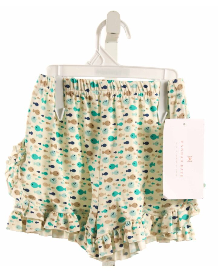 HANNAH KATE  GREEN KNIT   SHORTS WITH RUFFLE