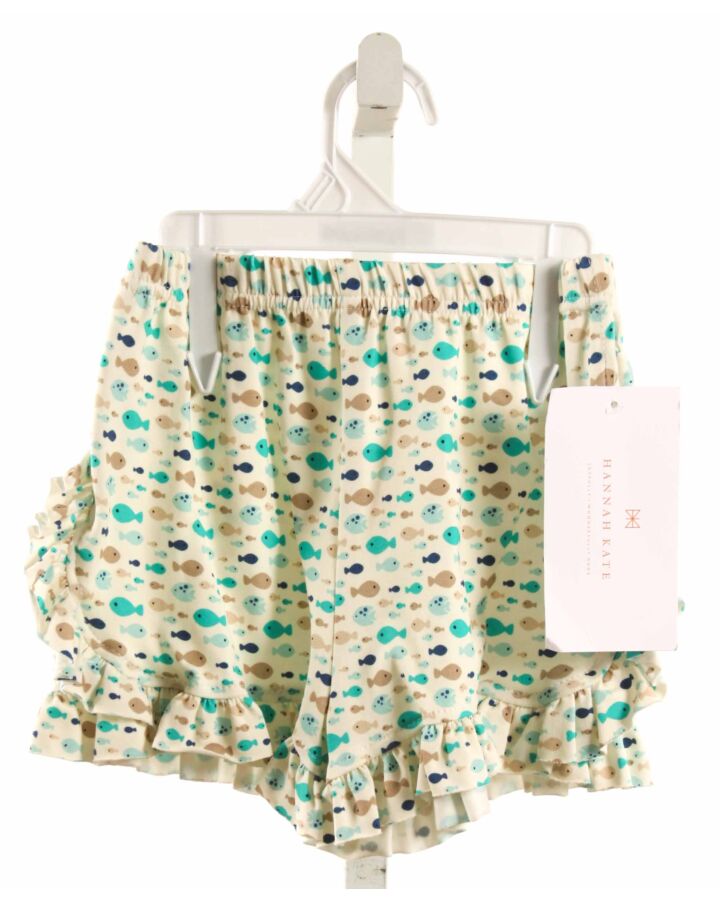 HANNAH KATE  GREEN KNIT   SHORTS WITH RUFFLE