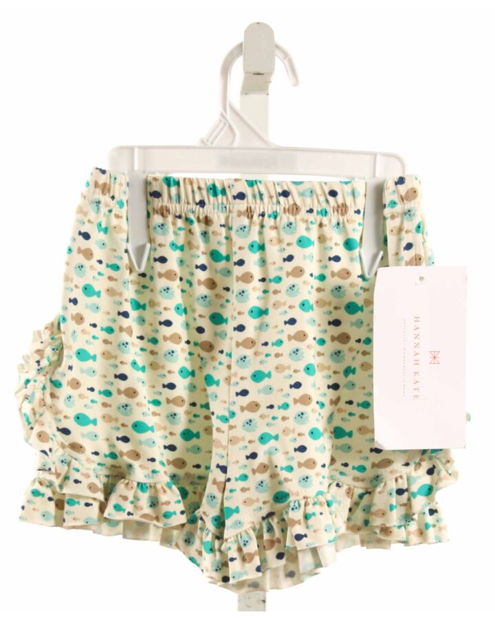 HANNAH KATE  GREEN KNIT   SHORTS WITH RUFFLE