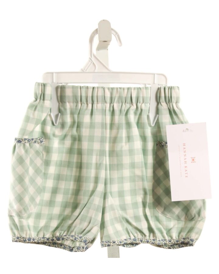 HANNAH KATE  GREEN  GINGHAM  SHORTS