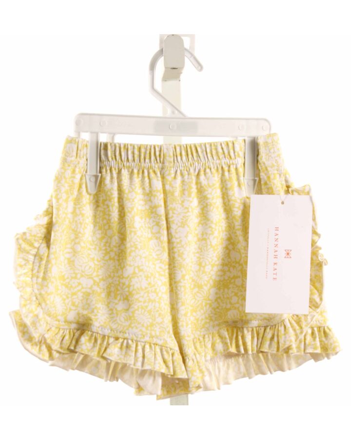 HANNAH KATE  YELLOW KNIT FLORAL  SHORTS WITH RUFFLE