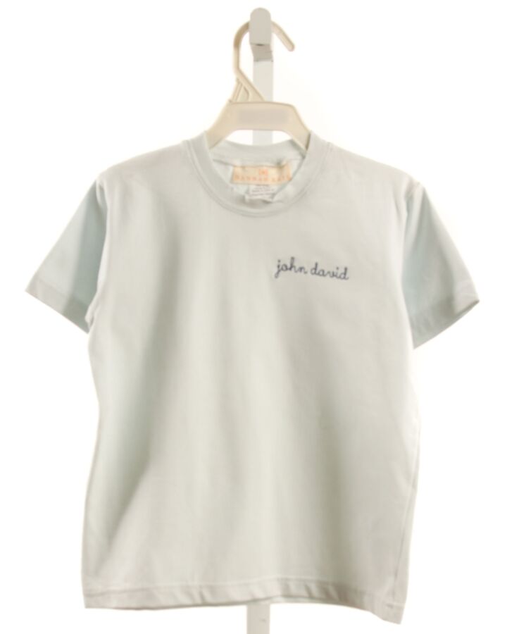 HANNAH KATE  LT BLUE   EMBROIDERED KNIT SS SHIRT