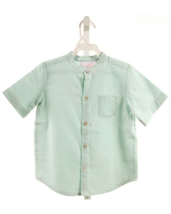 HANNAH KATE  MINT SEERSUCKER GINGHAM  DRESS SHIRT