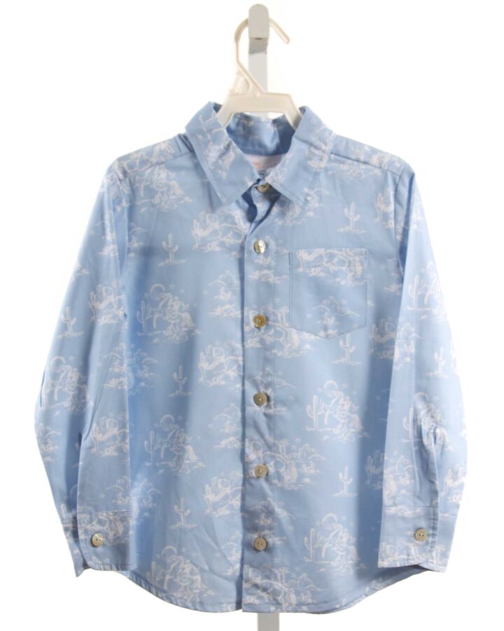 HANNAH KATE  LT BLUE  PRINT  DRESS SHIRT