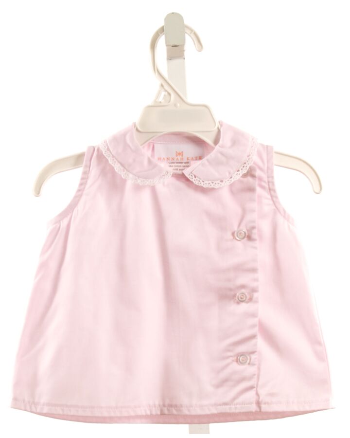 HANNAH KATE  PINK    SLEEVELESS SHIRT WITH LACE TRIM