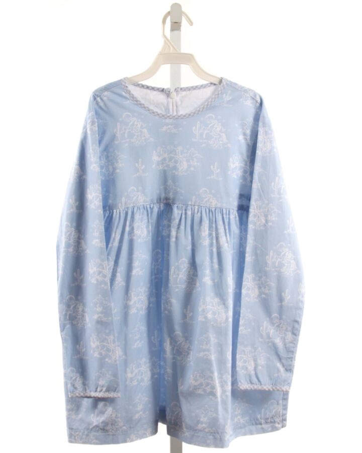 HANNAH KATE  LT BLUE  PRINT  SHIRT-LS