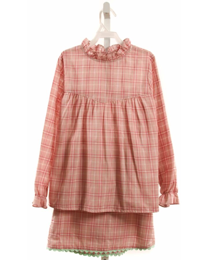 HANNAH KATE  PINK  PLAID  2-PIECE OUTFIT WITH RIC RAC
