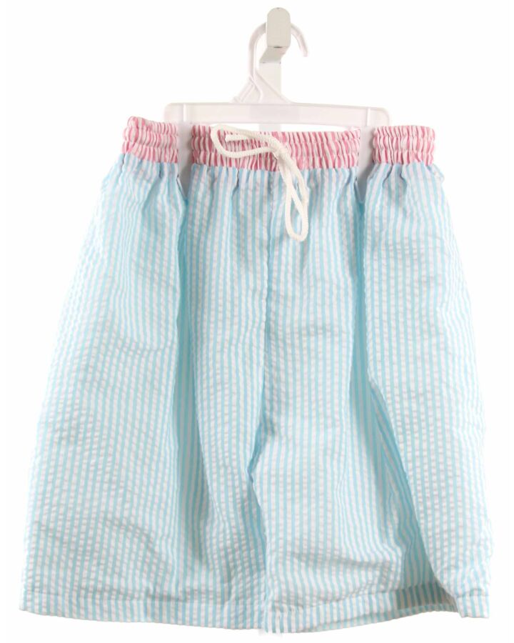 SOUTHERN SUNSHINE KIDS  AQUA SEERSUCKER STRIPED  SHORTS