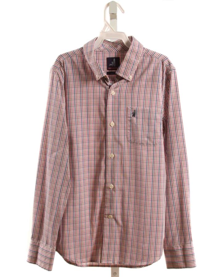 JOHNNIE-O  PINK  PLAID  DRESS SHIRT