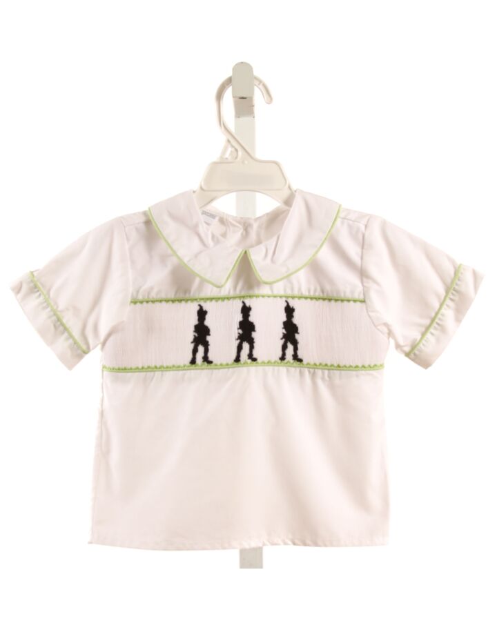 BENOIT & MATISSE  WHITE   SMOCKED SHIRT-SS