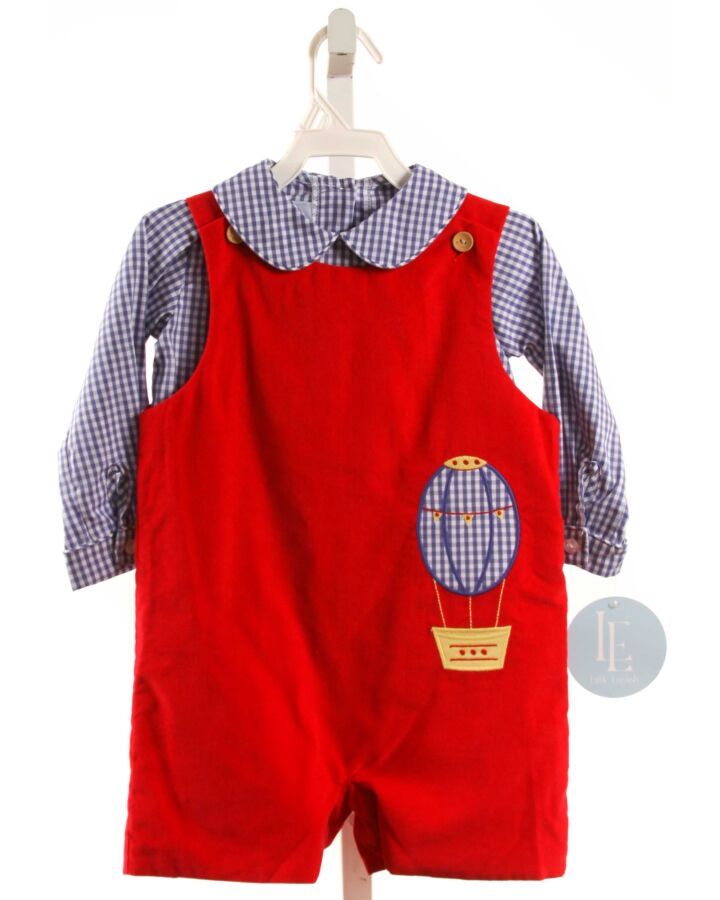 LITTLE ENGLISH  RED CORDUROY  APPLIQUED 2-PIECE OUTFIT