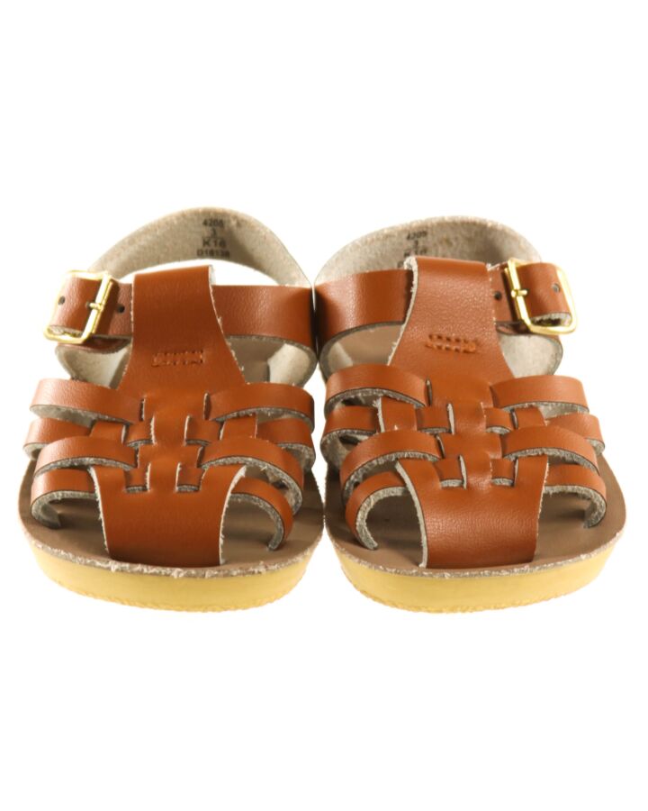 SUN SANS/ SALTWATER SANDALS BROWN SANDALS  *EUC SIZE INFANT 3
