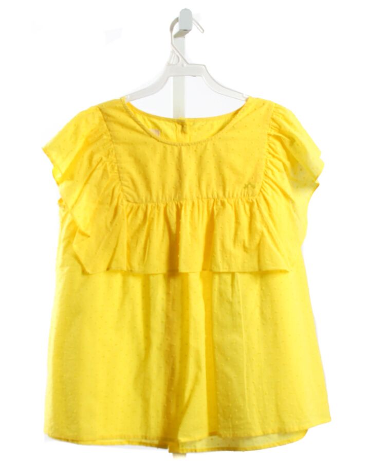 NANOS  YELLOW  SWISS DOT  SLEEVELESS SHIRT WITH RUFFLE