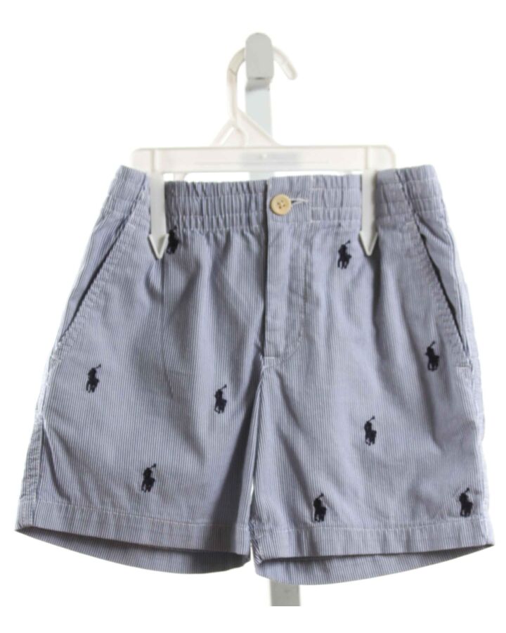 RALPH LAUREN  BLUE  STRIPED EMBROIDERED SHORTS