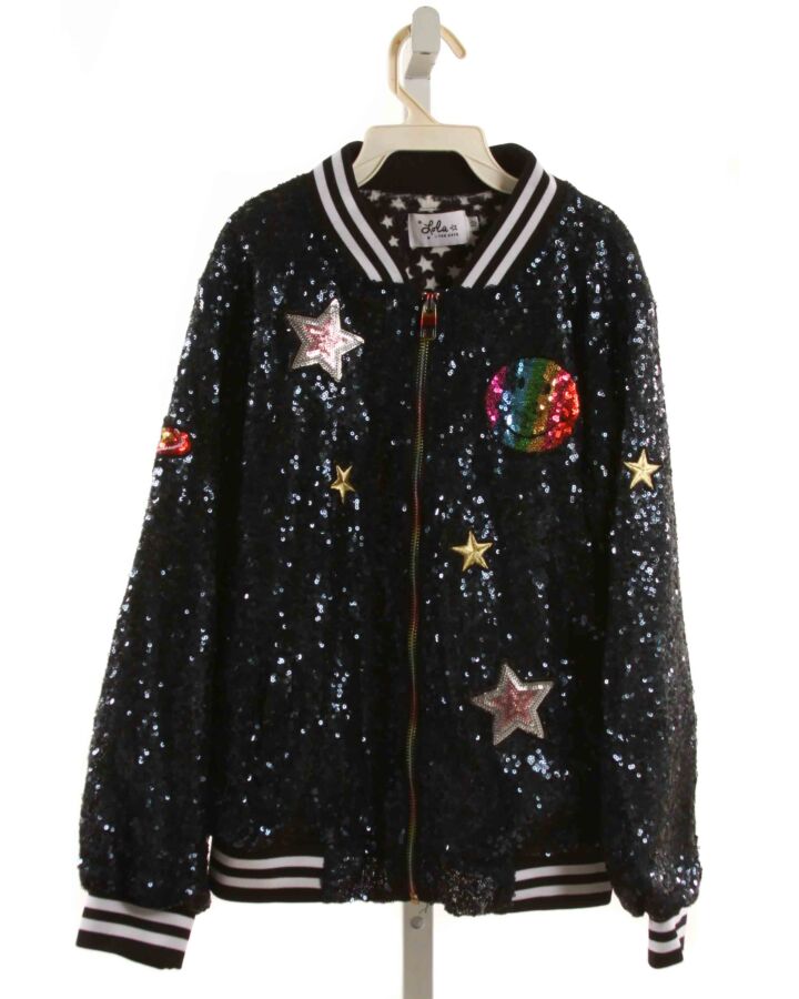 LOLA + THE BOYS  BLACK   SEQUINED OUTERWEAR