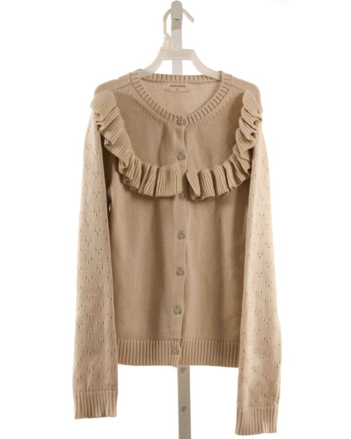 NECK & NECK  BROWN    CARDIGAN WITH RUFFLE