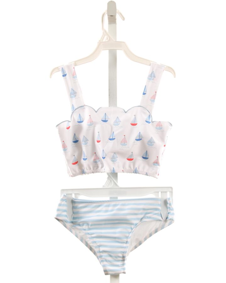 SAL & PIMENTA  BLUE  STRIPED PRINTED DESIGN 2-PIECE SWIMSUIT