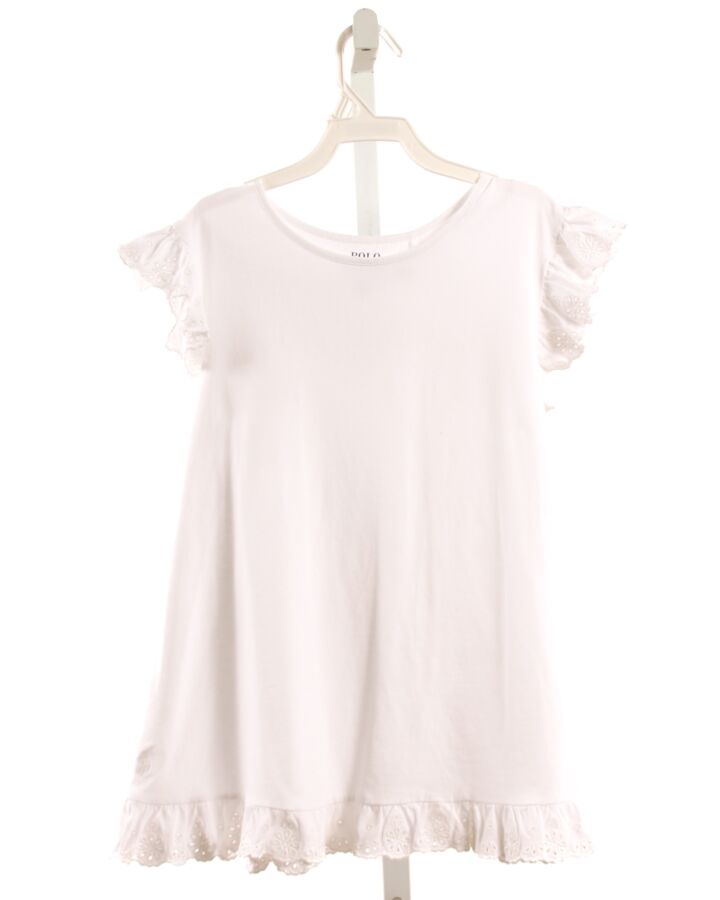 POLO BY RALPH LAUREN  WHITE    SLEEVELESS SHIRT WITH EYELET TRIM