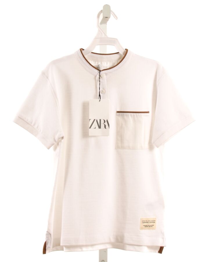 ZARA  WHITE PIQUE   SHIRT-SS