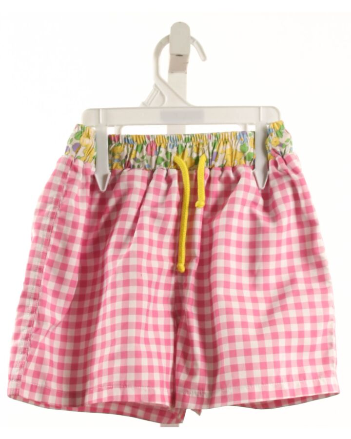 NO TAG  PINK  GINGHAM  SWIM TRUNKS