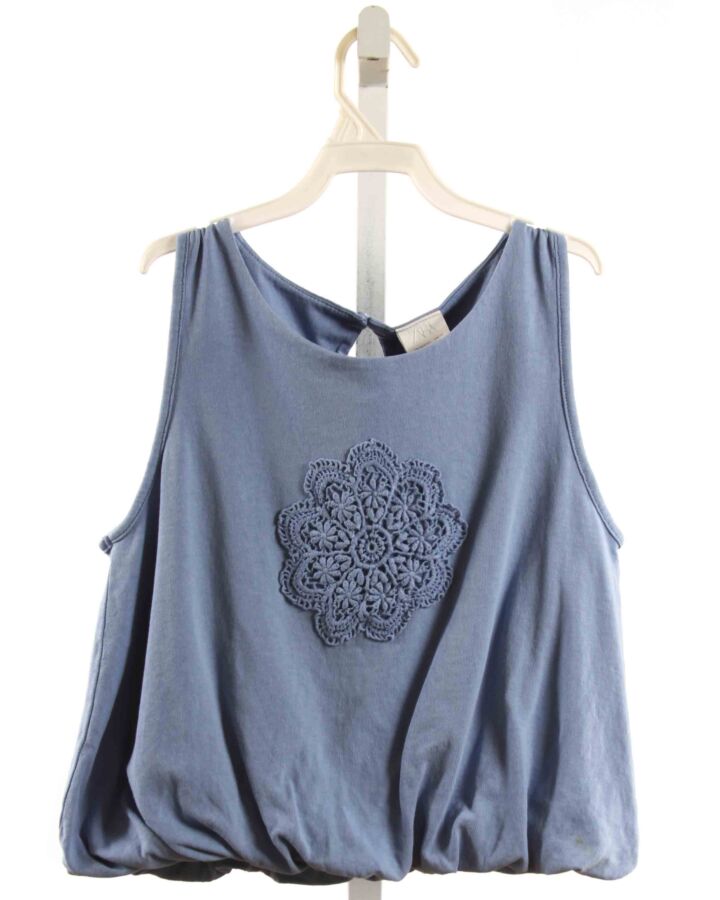 ZARA  BLUE    SLEEVELESS SHIRT WITH LACE TRIM