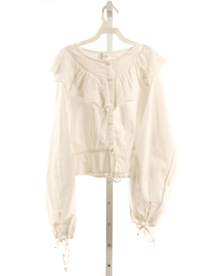 ZARA  WHITE    DRESS SHIRT WITH EYELET TRIM