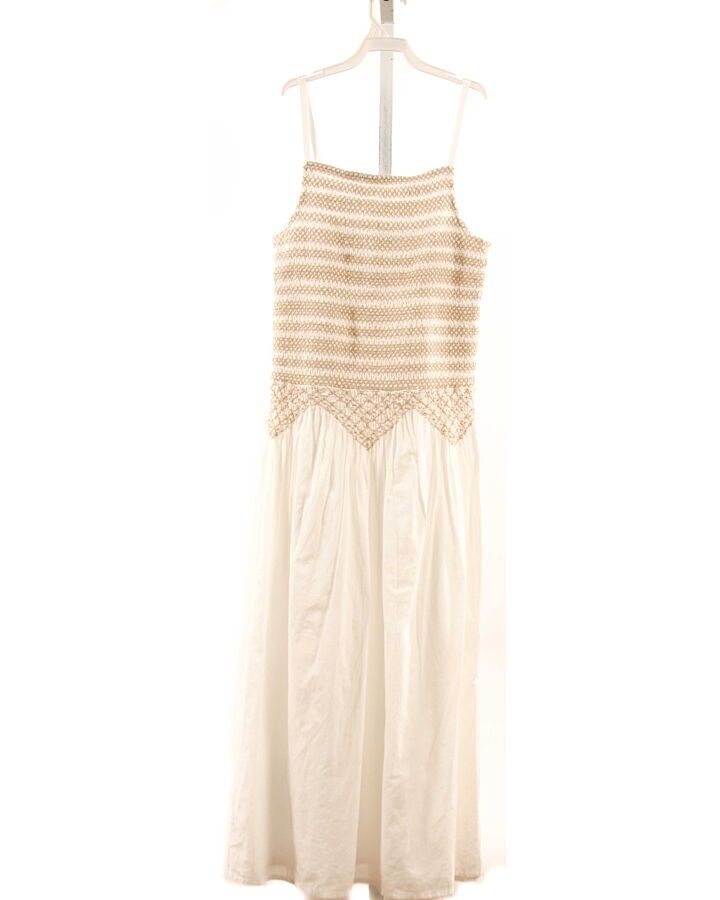 MANGO  WHITE   SMOCKED DRESS
