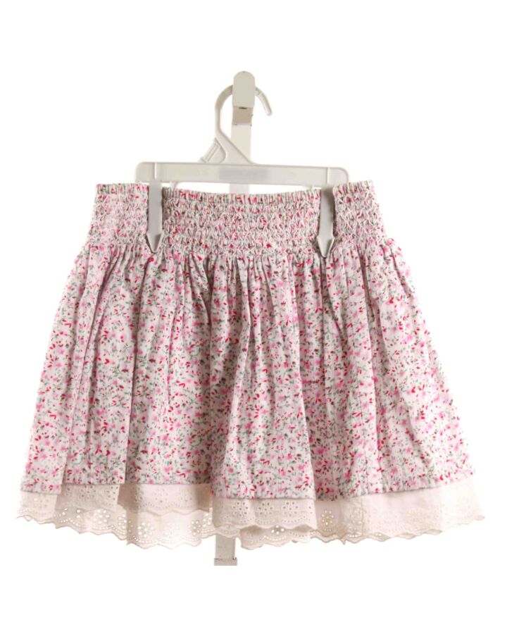EL CORTE INGLES  HOT PINK  FLORAL  SKIRT WITH EYELET TRIM