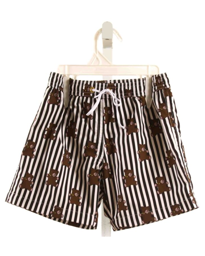 NO TAG  BLACK  STRIPED  SWIM TRUNKS