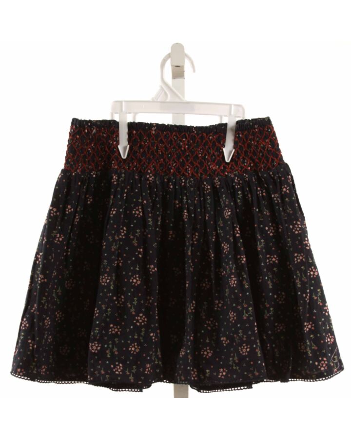 KIDS   BLUE  FLORAL SMOCKED SKIRT