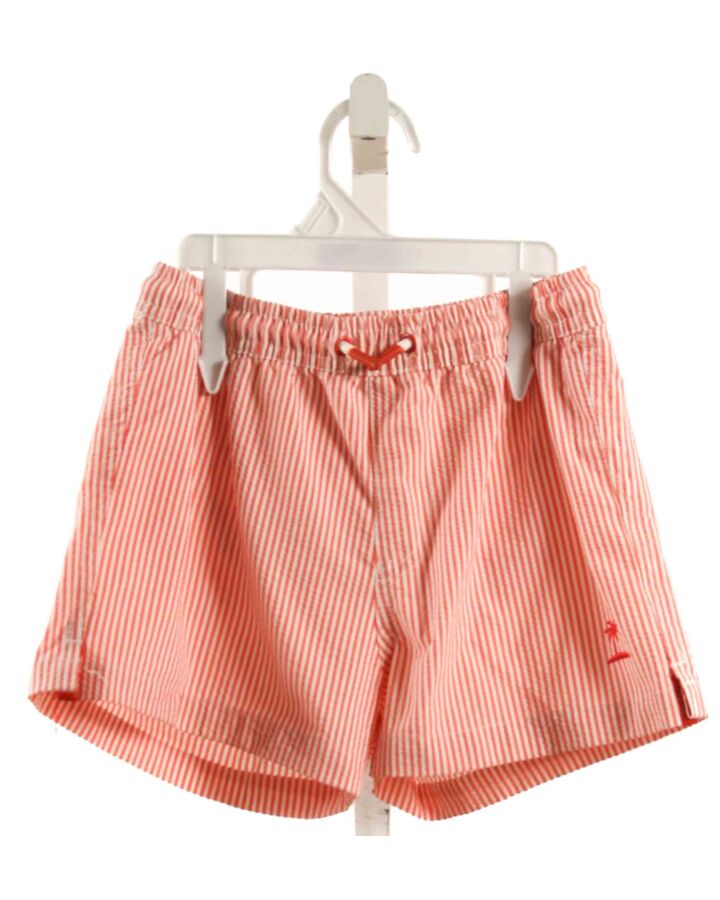 NO TAG  ORANGE SEERSUCKER STRIPED  SWIM TRUNKS