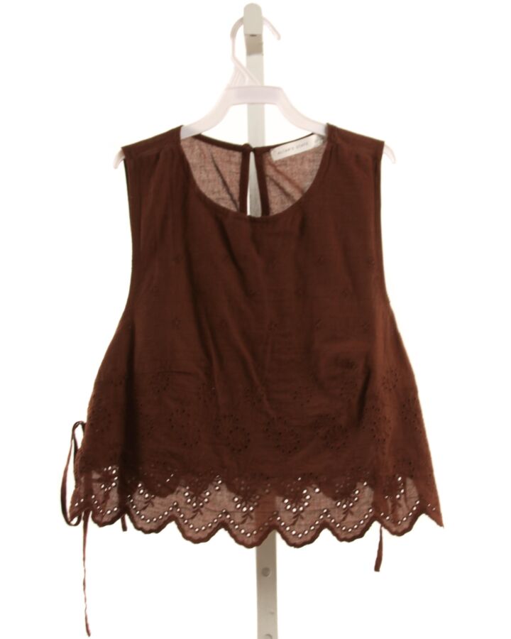 ALTARD STATE BROWN EYELET SLEEVELESS SHIRT