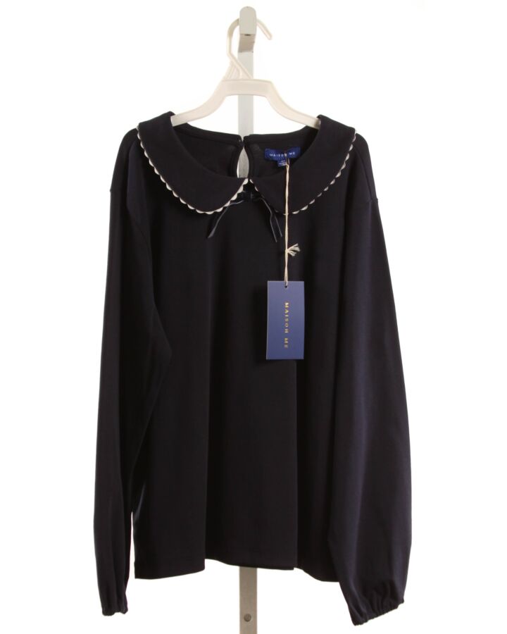 MAISON ME  BLUE    KNIT LS SHIRT WITH RIC RAC